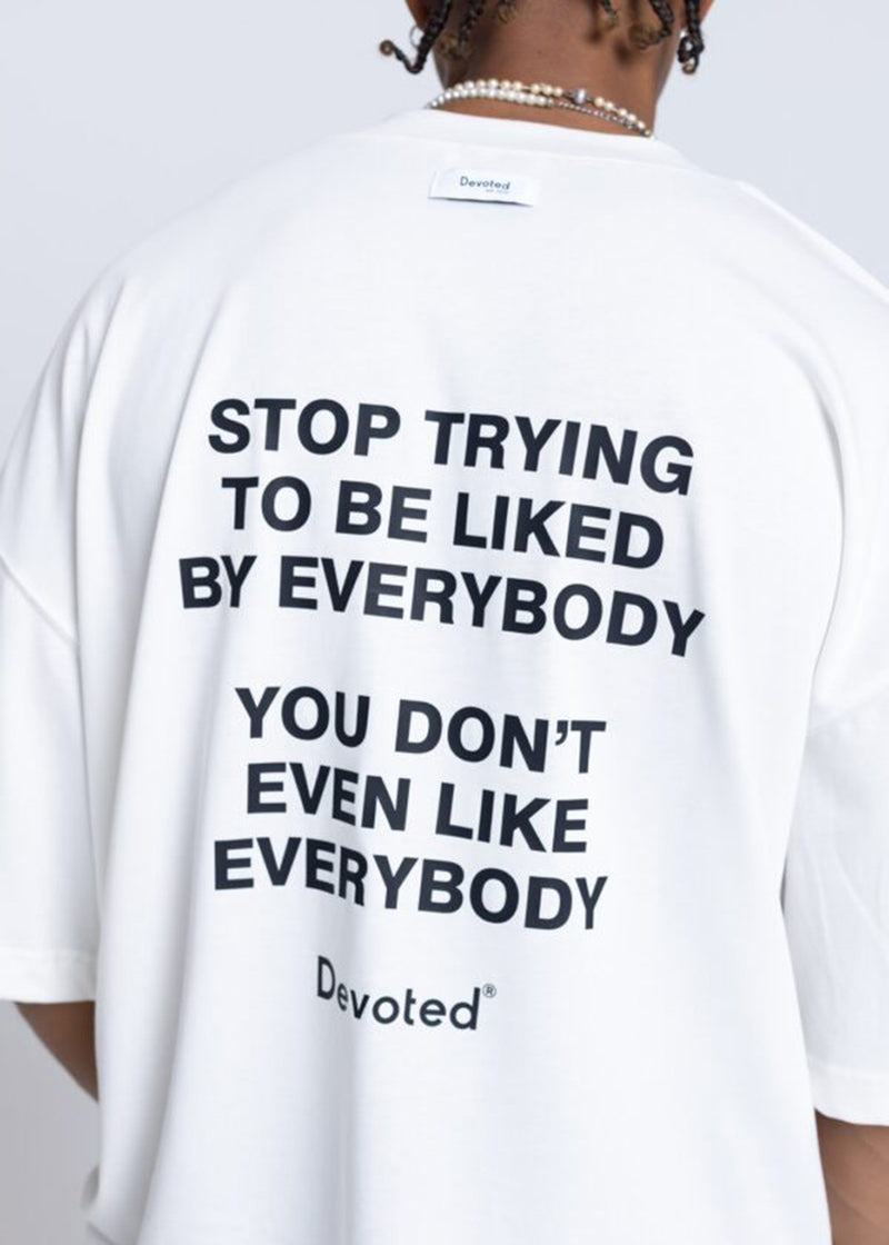 Ανδρική κοντομάνικη μπλούζα DEVOTED-55033W-white oversized Devoted