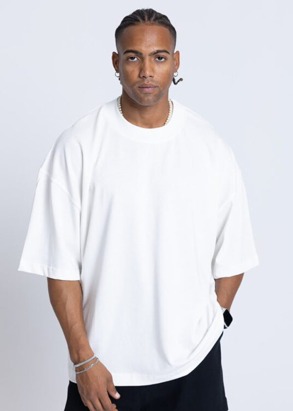 Ανδρική κοντομάνικη μπλούζα DEVOTED-55033W-white oversized Devoted