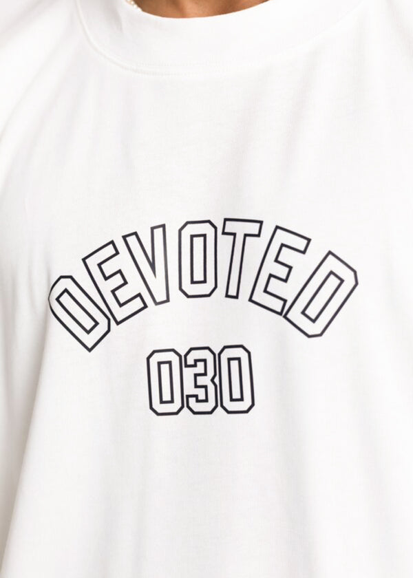 Ανδρική κοντομάνικη μπλούζα DEVOTED-55044W-white oversized Devoted Logo