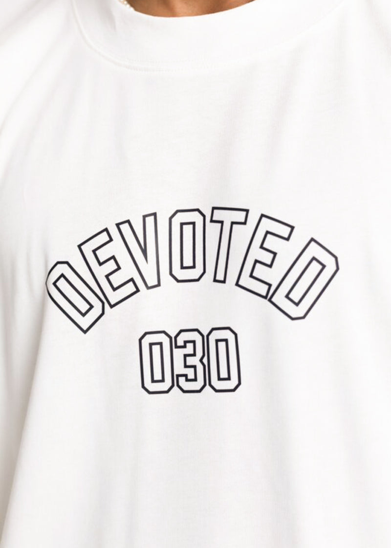 Ανδρική κοντομάνικη μπλούζα DEVOTED-55044W-white oversized Devoted Logo