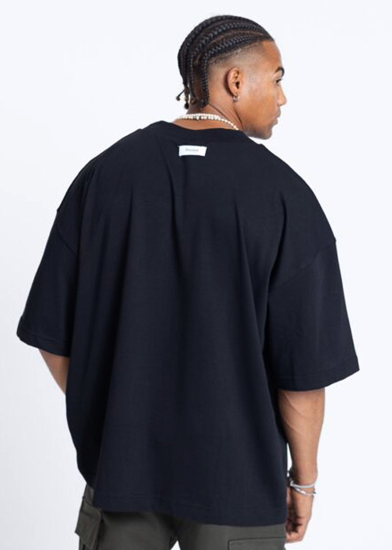 Ανδρική κοντομάνικη μπλούζα DEVOTED-55051B-black oversized Devoted Logo