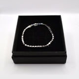 Gang - GNG033 - high quality black gem stainless steel bracelet - silver