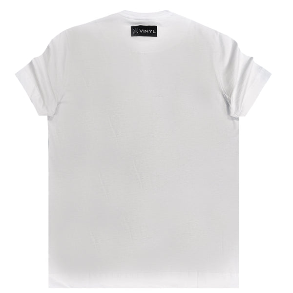 Κοντομάνικη μπλούζα Vinyl art clothing - 58240-02 - signature logo λευκό