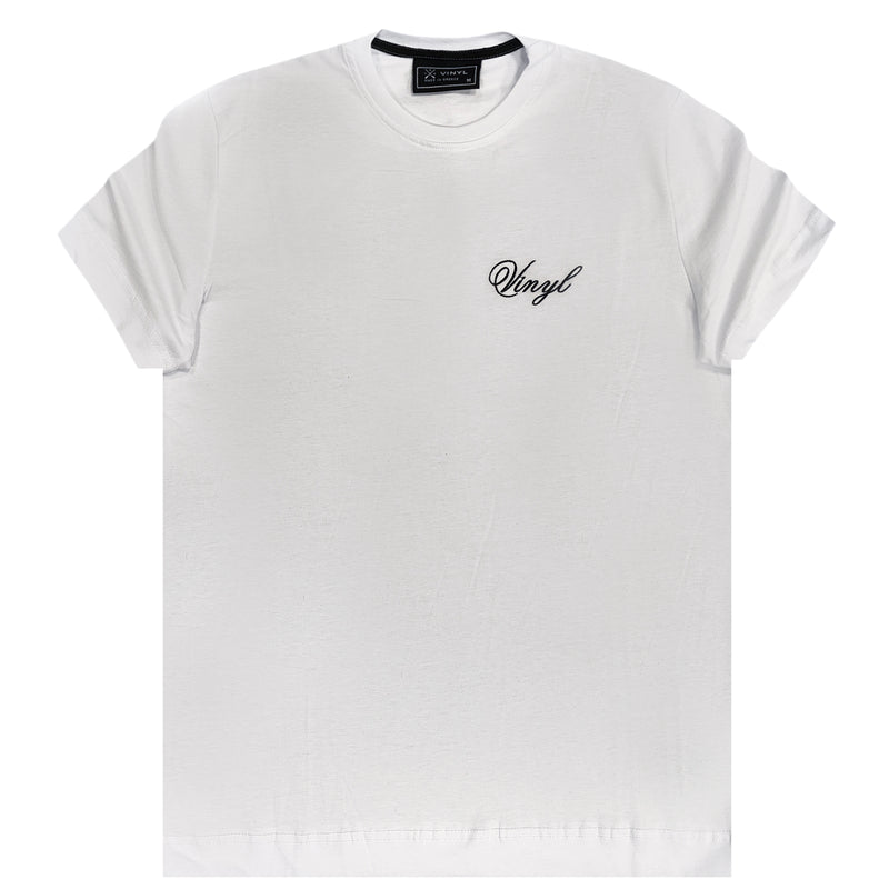 Κοντομάνικη μπλούζα Vinyl art clothing - 58240-02 - signature logo λευκό