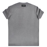 Κοντομάνικη μπλούζα Vinyl art clothing - 58240-09 - signature grey γκρι