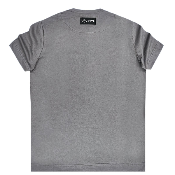 Κοντομάνικη μπλούζα Vinyl art clothing - 58240-09 - signature grey γκρι