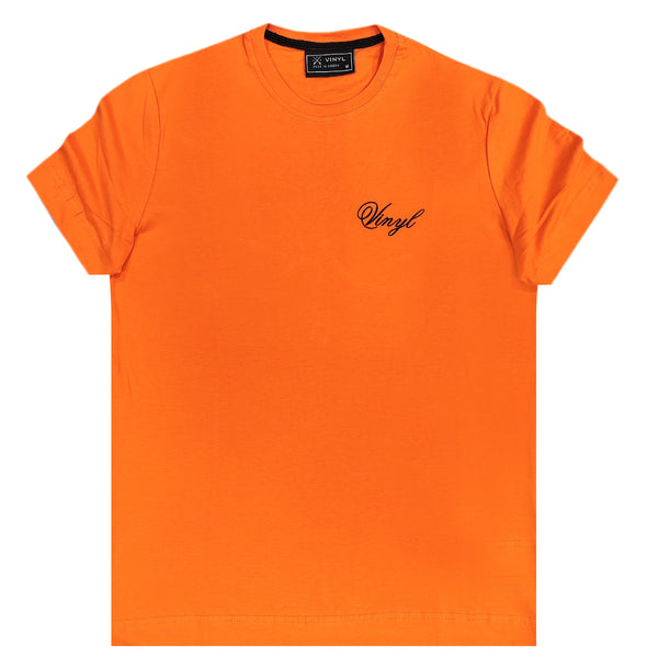 Κοντομάνικη μπλούζα Vinyl art clothing - 58240-27 - signature logo πορτοκαλί