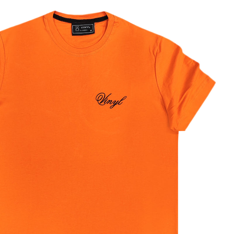 Κοντομάνικη μπλούζα Vinyl art clothing - 58240-27 - signature logo πορτοκαλί