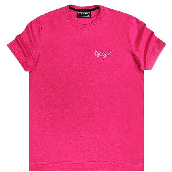 Κοντομάνικη μπλούζα Vinyl art clothing - 58240-36 - signature logo φούξια