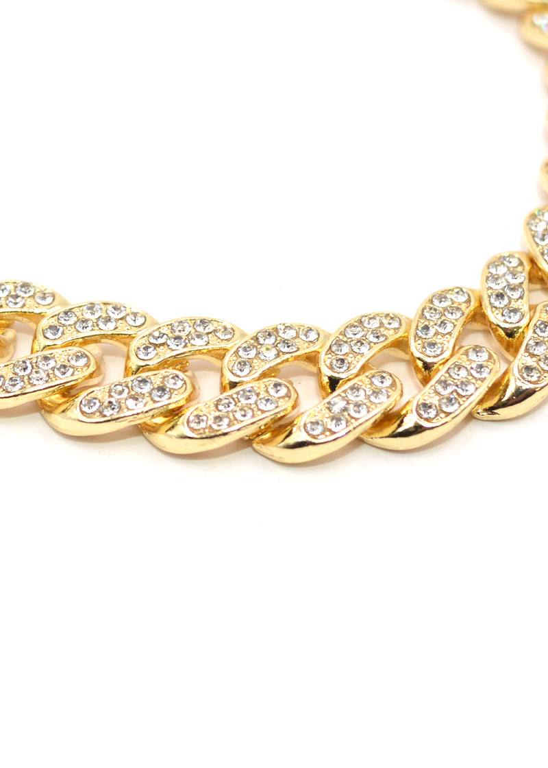 GUF - GUFA5 - high quality gold steel bracelet  with little gems - gold