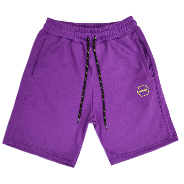 Henry clothing - 6-204 - logo shorts - purple