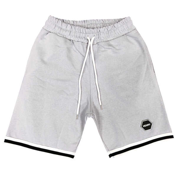 Henry clothing - 6-214 - black tape shorts - ice