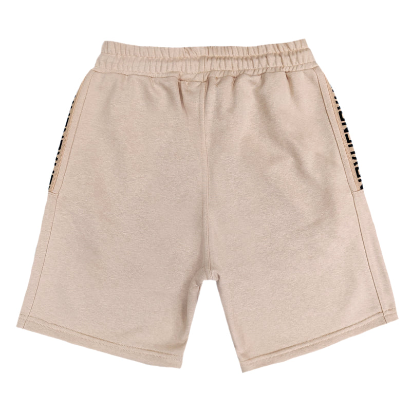 Henry clothing - 6-326 - taped shorts - beige