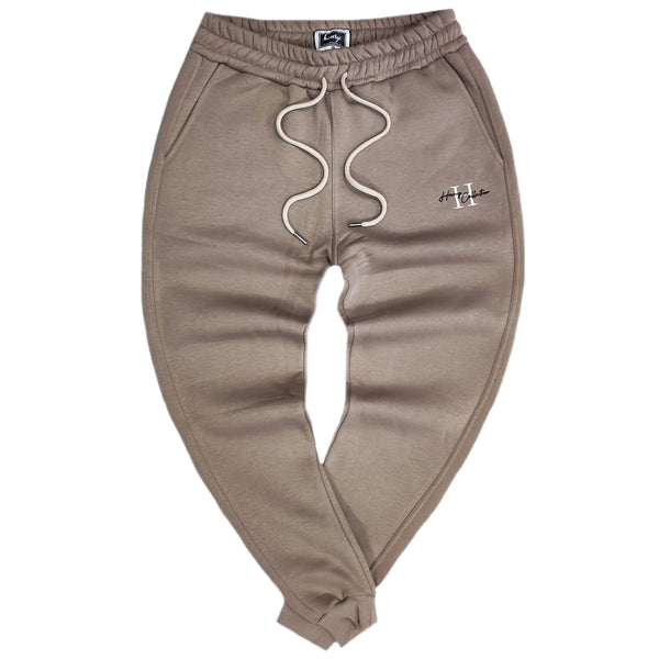 Henry clothing - 6-340 - caligraphy H logo sweatpants - brown