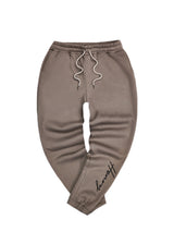 Henry clothing-6-349-calligraphy logo sweatpants-brown