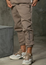 Henry clothing-6-349-calligraphy logo sweatpants-brown