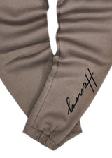 Henry clothing-6-349-calligraphy logo sweatpants-brown