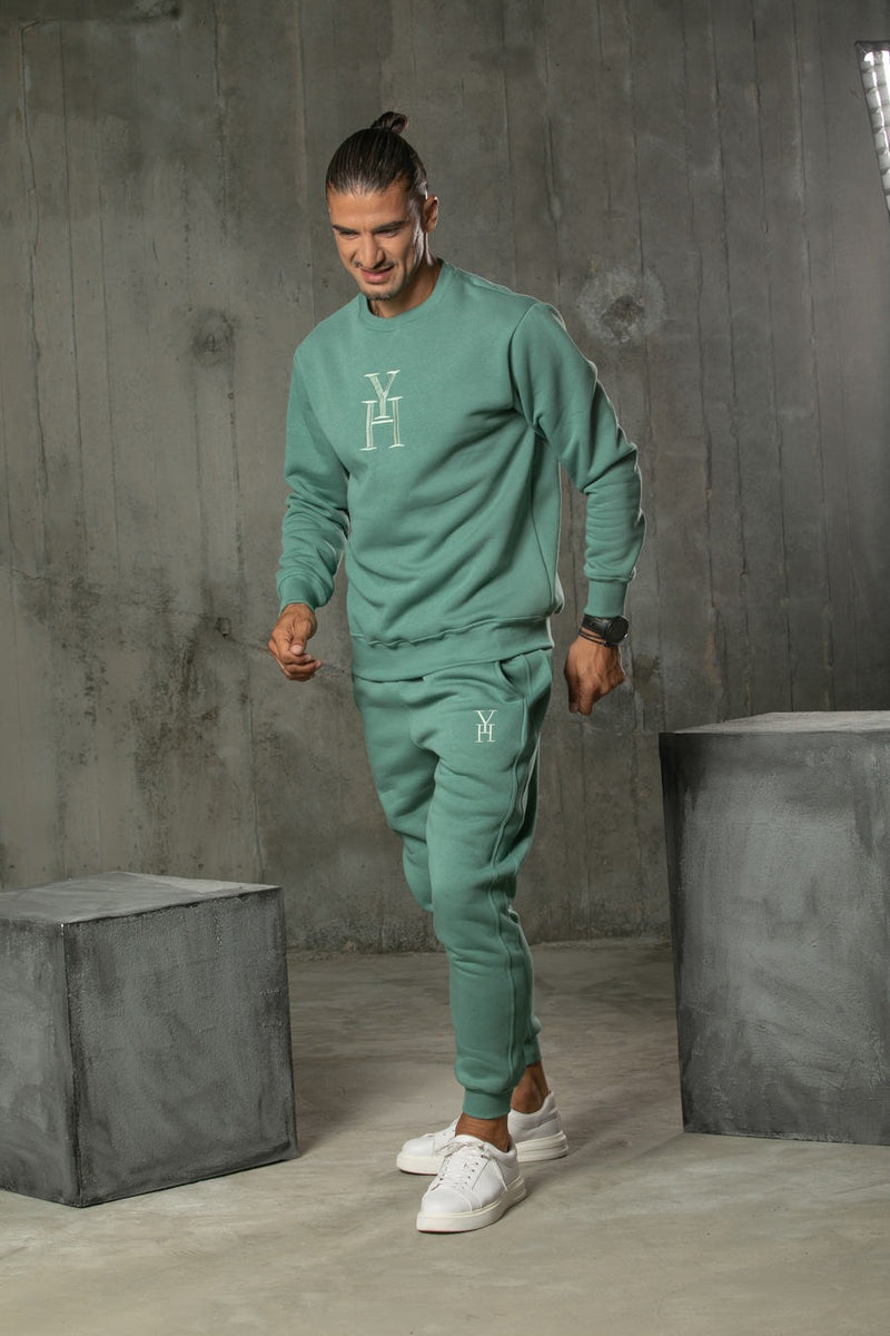 Henry clothing - 6-350 - logo sweatpants - green