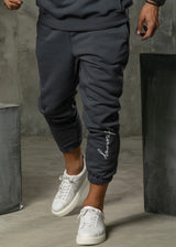 Henry clothing-6-353-calligraphy sweatpants -grey