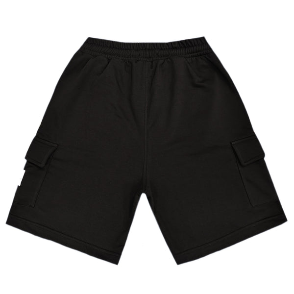 Henry clothing - 6-603 - patch logo cargo shorts - black