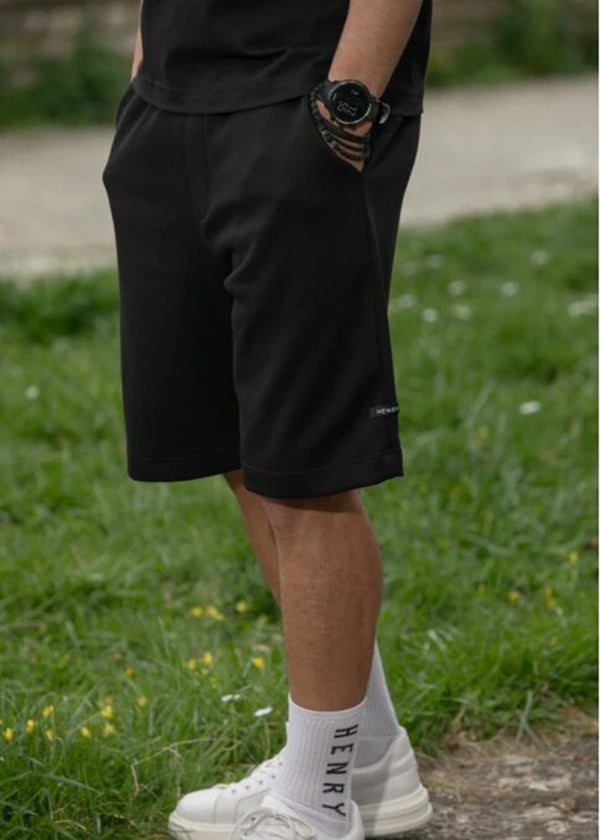 Βερμούδα Henry Clothing - 6-604 - logo shorts μαύρο