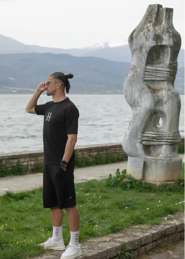 Βερμούδα Henry Clothing - 6-604 - logo shorts μαύρο