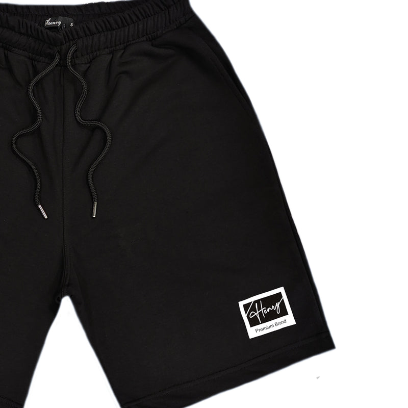 Henry clothing - 6-606 - polaroid logo shorts - black