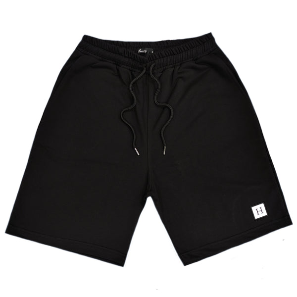 Ανδρική βερμούδα Henry clothing - 6-607 - patch logo shorts μαύρο