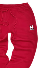 Ανδρική φόρμα Henry clothing-6-615-logo H sweatpants κόκκινο