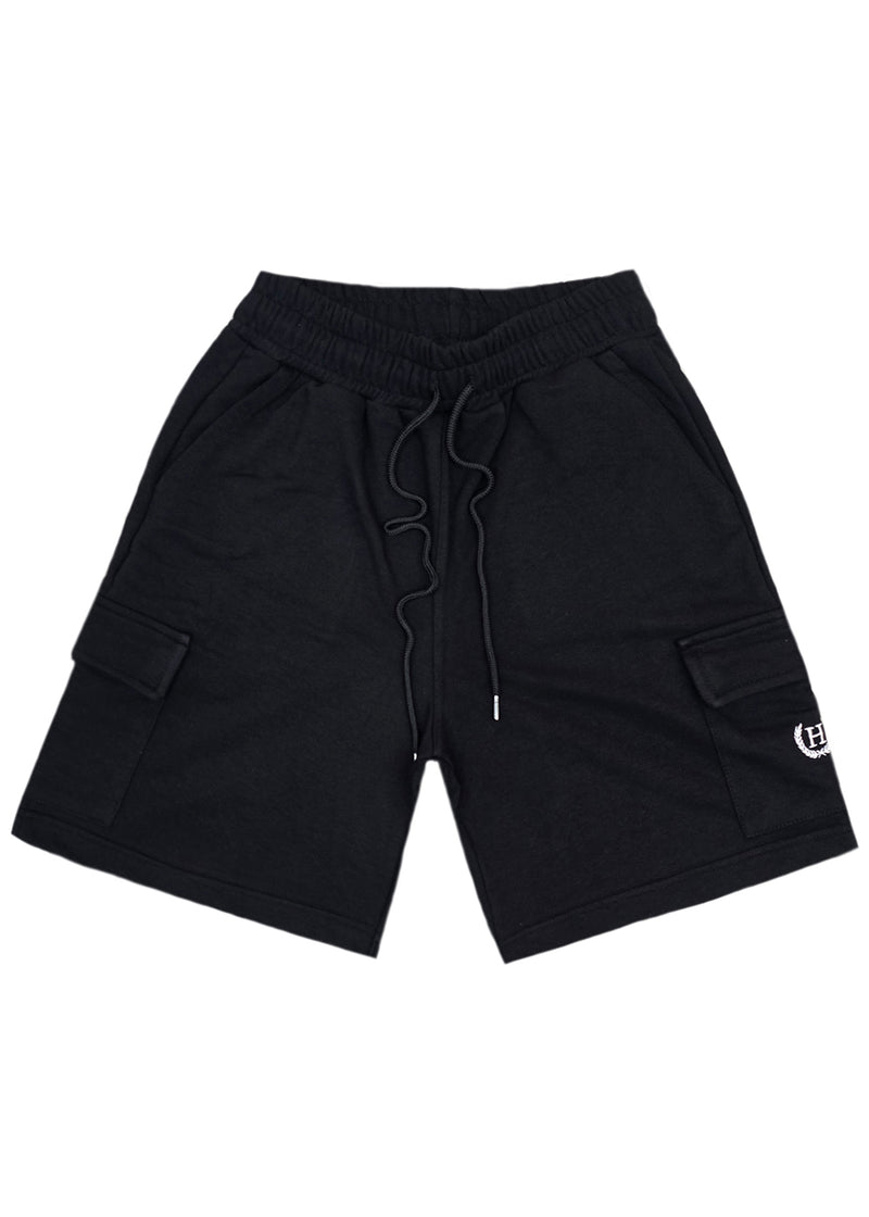 Ανδρική κάργκο βερμούδα φούτερ Henry Clothing - 6-700 - relaxed fit cargo shorts μαύρη