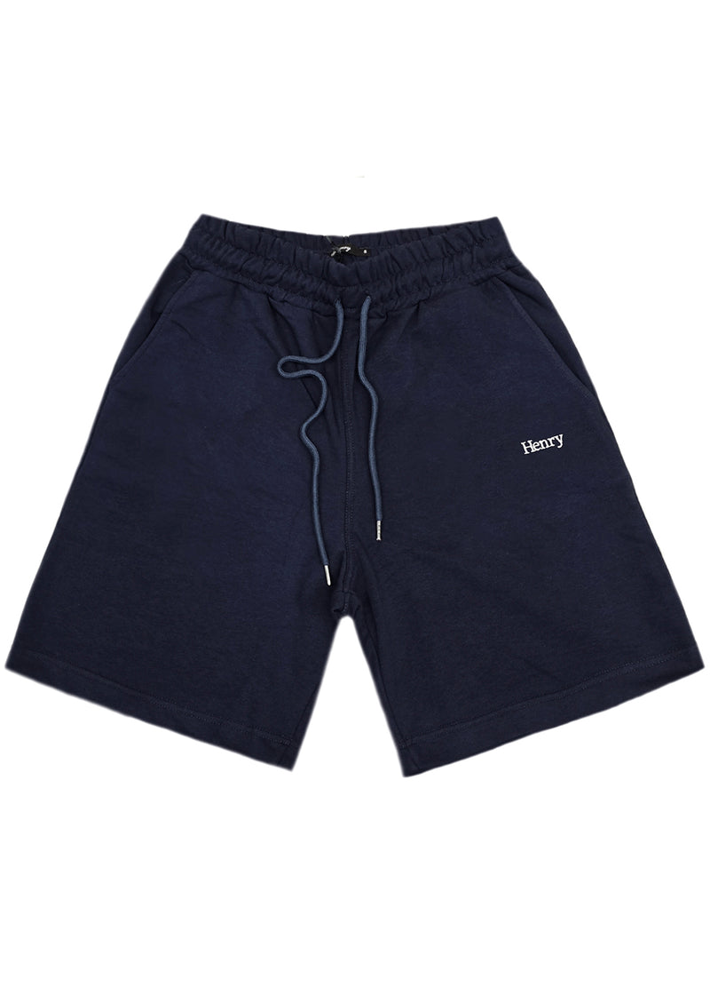 Ανδρική βερμούδα φούτερ Henry Clothing - 6-702 - relaxed fit shorts μπλε σκούρο