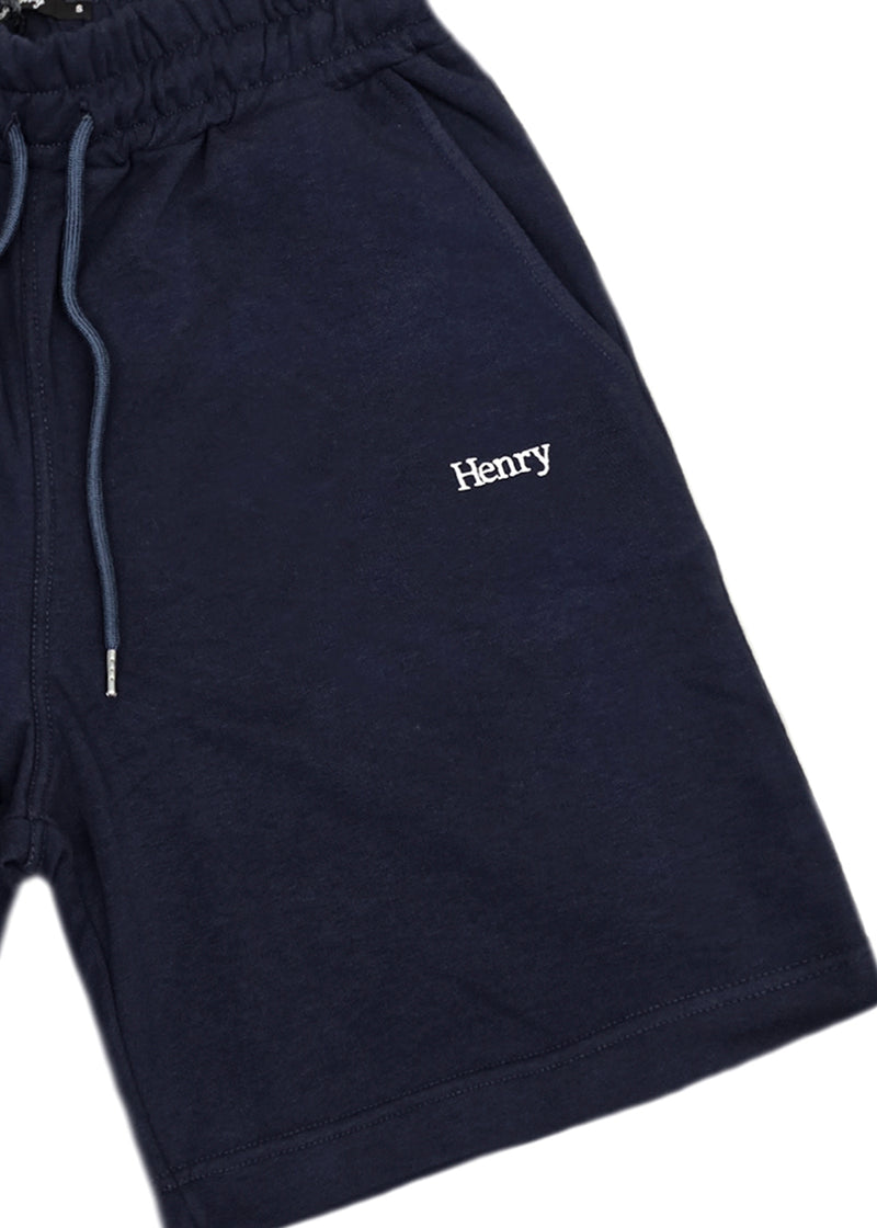 Ανδρική βερμούδα φούτερ Henry Clothing - 6-702 - relaxed fit shorts μπλε σκούρο