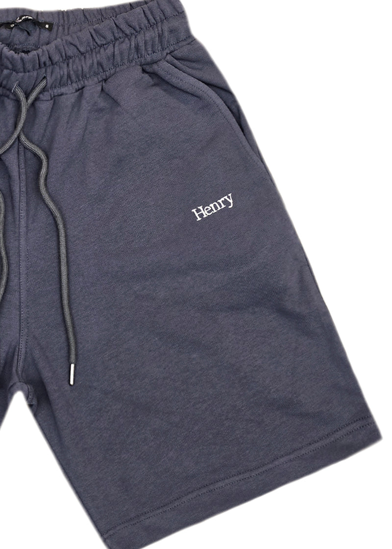 Ανδρική βερμούδα φούτερ Henry Clothing - 6-702 - relaxed fit shorts γκρι σκούρο