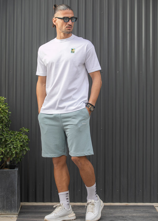 Ανδρική βερμούδα φούτερ Henry Clothing - 6-702 - relaxed fit shorts μέντα