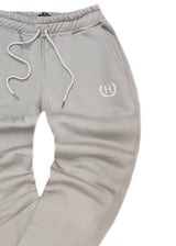 Ανδρική φόρμα Henry clothing-6-718-logo sweatpants beige