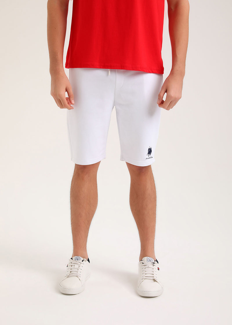 Ανδρική βερμούδα New World Polo - POLO-6003 - embroidered shorts λευκό