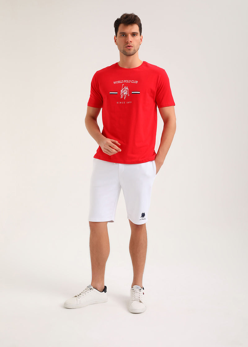 Ανδρική βερμούδα New World Polo - POLO-6003 - embroidered shorts λευκό