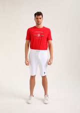 Ανδρική βερμούδα New World Polo - POLO-6003 - embroidered shorts λευκό