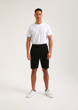 Ανδρική βερμούδα New World Polo - POLO-6005 - embroidered shorts μαύρο