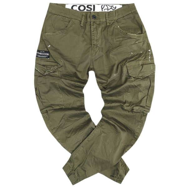 Cosi jeans - 61-orvieto - elasticated cargo - olive