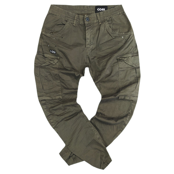 Cosi jeans - 61-galluzzo 9 - elasticated cargo - dark olive