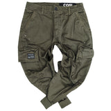 Cosi jeans - 61-orvieto - elasticated cargo - dark olive