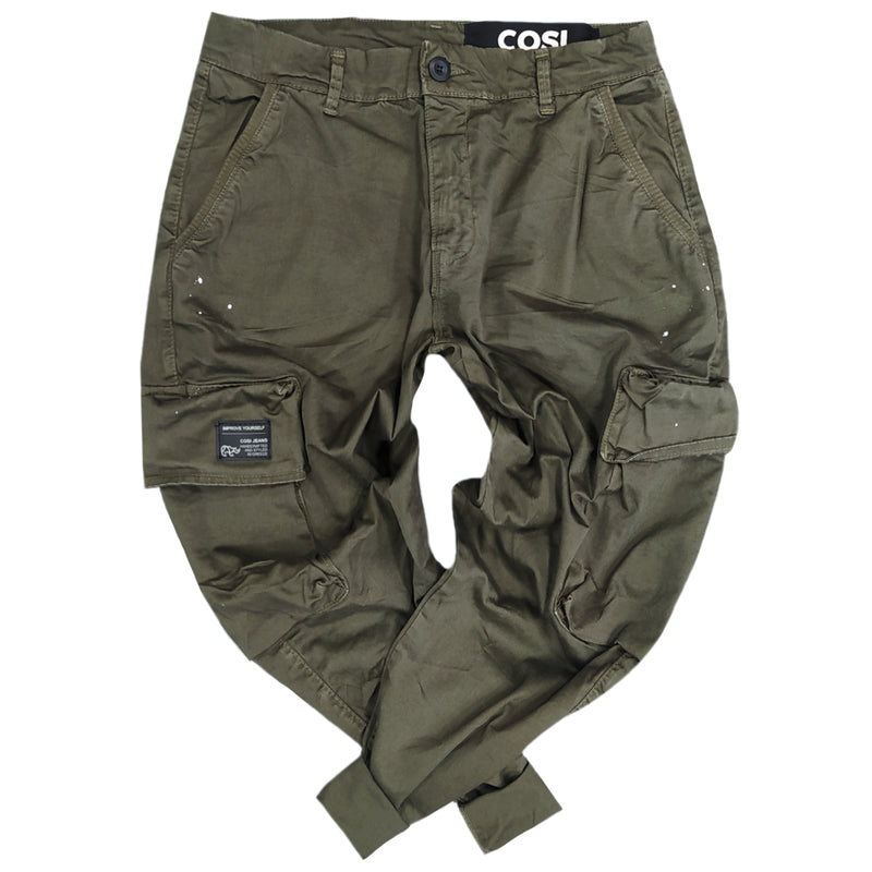 Cosi jeans - 61-orvieto - elasticated cargo - dark olive