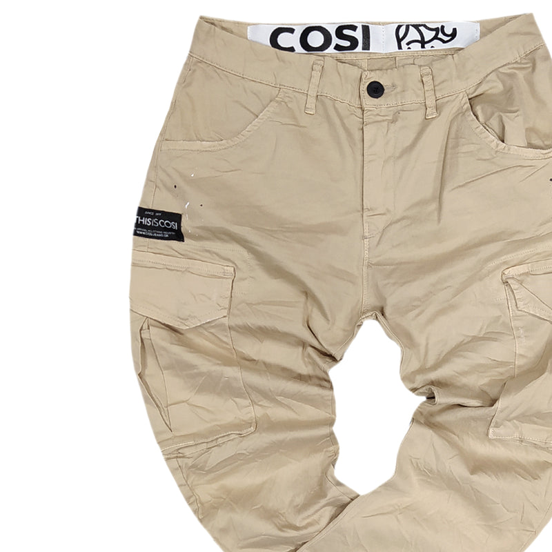 Cosi jeans 61-orvieto - elasticated cargo - beige