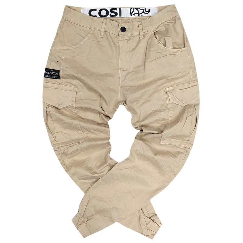 Cosi jeans 61-orvieto - elasticated cargo - beige