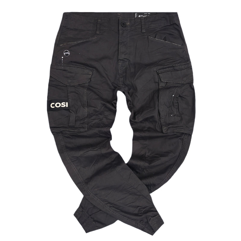 Cosi jeans - 61-alcamo- elasticated cargo - dark grey