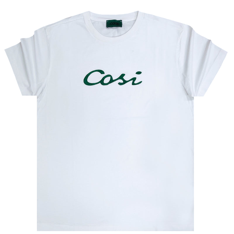 Cosi jeans - 61-S23-30 - green logo tee - white