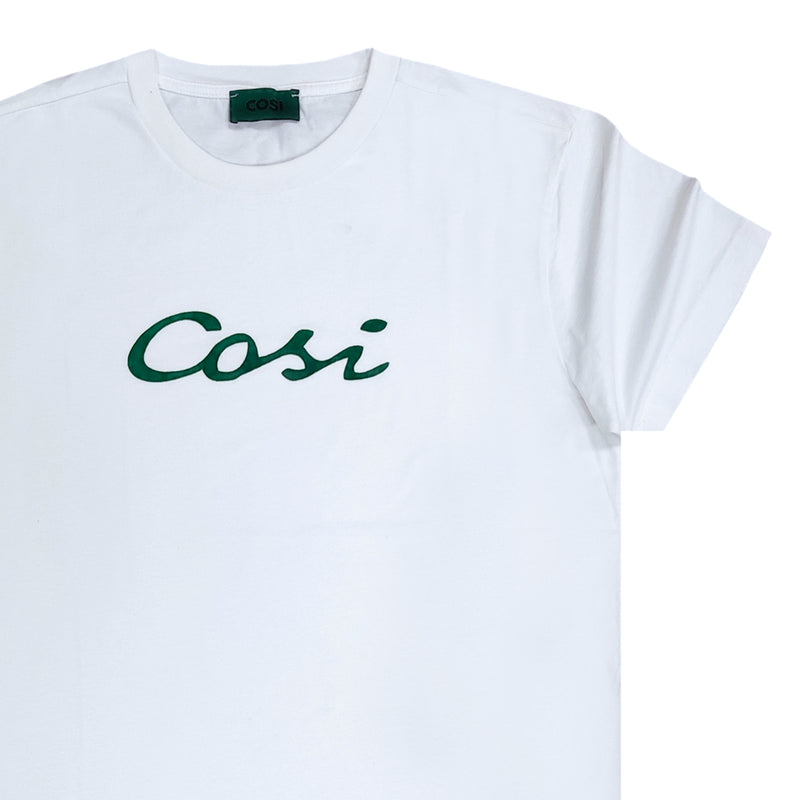 Cosi jeans - 61-S23-30 - green logo tee - white