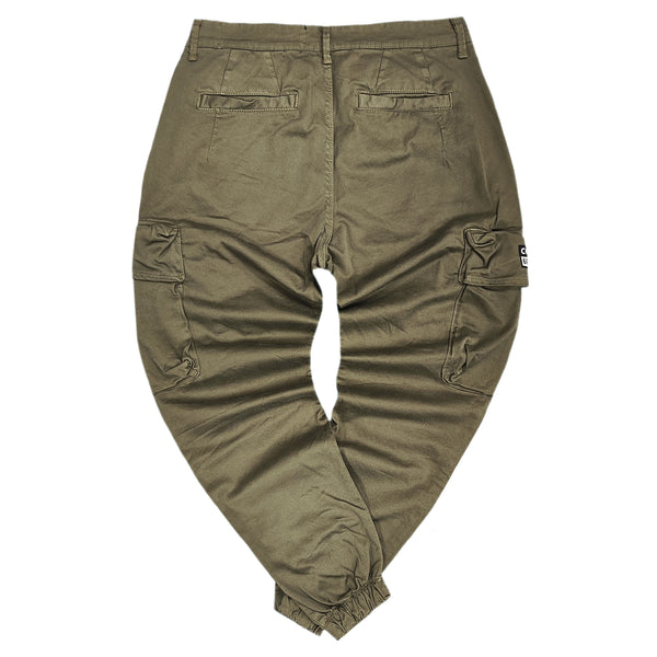 Ανδρικό Παντελόνι Cosi jeans - 62-fosse- w23 - splashed cargo elasticated χακί
