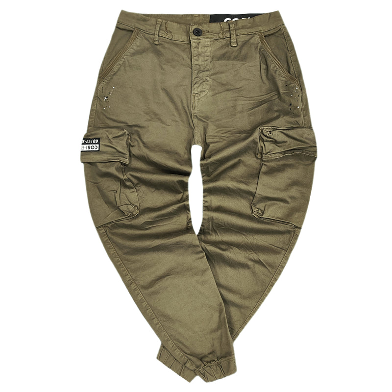 Cosi jeans - 62-fosse- w23 - splashed cargo elasticated - khaki